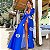 Kimono Feminino Maxi Azul Estamparia Olho Grego - Imagem 7