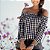 Blusa Feminina Xadrês Delicada Ombro a Ombro - Imagem 1