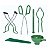 Kit 6 Pçs Utensílios Pegador Conservas Picles Geléia - Verde - Imagem 1