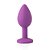 Plug Anal Pequeno Roxo Silicone Ultra Macio com Pedra - Imagem 1