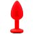 Plug Anal Pequeno Vermelho Silicone Ultra Macio com Pedra - Imagem 1