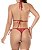 Conjunto Lingerie Rendado Calcinha Fio Dental e Sutiã Sem Bojo - Tamanhos: P, M, G, GG e Plus Size | Cores: Preto e Vermelho | Lingerie Feminina Rio Preto - Imagem 2