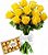 Buquê de Rosas Artificiais com Bombom Ferrero Rocher - Imagem 1
