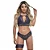 Conjunto com Cropped e Fio Dental Rendado + Persex - Tamanhos: P M G e GG Cores: Marinho, Pink, Preto e Vermelho - Imagem 4