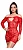 Vestido Arrastão Sexy com Manga Longa - Moda íntima Feminina Sensual - Tamanho Único - Veste 36 ao 46 Plus Size - Vermelho - Imagem 1