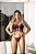 Conjuntinho de Lingerie - Calcinha com Abertura e Cropped com Bojo - Tiras Ajustáveis nas Costas - Projetado para Deixar Você Mais Sexy - Tamanho:  M Médio - Cores: Absoluto & Preto com Vermelho - Imagem 1