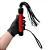 Chicote Erótico Couro - 08 Tiras 40cm Liso - Base de Madeira Revestida - Manuseio Confortável e Seguro - Vermelho - Imagem 1