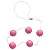 Bolinha Tailandesa 19Mm - Colar Tailandês - Cordão de Silicone com 05 Bolas Plásticas e 01 Argola na Ponta - Imagem 1