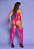 Bodystocking Sexy Arrastão Pink c/ Strass Yaffa | Lingerie Castelo dos Prazeres Rio Preto & Ribeirão Preto - Imagem 3