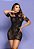 Mini Vestido Sexy Arrastão c/ Strass Preto Yaffa | Lingerie Castelo dos Prazeres Rio Preto & Ribeirão Preto - Imagem 2