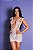 Mini Vestido Sexy Arrastão BRANCO Yaffa | Lingerie Castelo dos Prazeres Rio Preto & Ribeirão Preto - Imagem 1