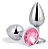 Plug Anal Pequeno - Diamond Color - Prata Metalizado - Material Liso e Atóxico - Tamanho Pequeno - Indicado para Iniciantes - Imagem 1