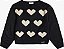 CASACO DE TRICOT INFANTIL CORACOES PRETO MOMI - Imagem 4