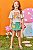 CONJUNTO INFANTIL BLUSA BOXY E SHORT SAIA VERDE URSO KUKIE - Imagem 1