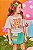 CONJUNTO INFANTIL BLUSA BOXY E SHORT SAIA VERDE URSO KUKIE - Imagem 3