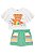 CONJUNTO INFANTIL BLUSA BOXY E SHORT SAIA VERDE URSO KUKIE - Imagem 4