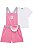 CONJUNTO BLUSA E JARDINEIRA ROSA KUKIE - Imagem 3