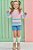 BLUSA EM TRICOT LISTRADO ROSA AZUL E BEGE KUKIE - Imagem 2