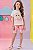 CONJUNTO BLUSA E SHORTS BIKER TECH ROSA KUKIÊ - Imagem 1