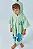 TOALHA PONCHO COM CAPUZ EM PLUSH ATOALHADO VERDE CLARO LUCBOO - Imagem 1