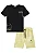 CONJUNTO CAMISETA PRETA E BERMUDA EM SARJA SOFT LUCBOO - Imagem 2