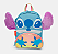MOCHILA PEQUENA SEM RODINHA LILO E STITCH AZUL CÉU PUKET - Imagem 1