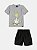 CONJUNTO CAMISETA CINZA DINO E BERMUDA YOUCCIE - Imagem 2