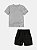 CONJUNTO CAMISETA CINZA DINO E BERMUDA YOUCCIE - Imagem 4