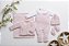KIT SAÍDA DE MATERNIDADE BABY GIRL JARDINEIRA ROSA CLARO RN ARCOBALENO - Imagem 1