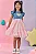 VESTIDO EM JEANS COM ELASTANO E TULE ROSA CLARO KUKIÊ - Imagem 1