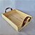 Bandeja baixa de madeira pinus com alça de couro G 25x35x6cm - Imagem 3