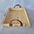 Bandeja baixa de madeira pinus com alça de couro G 25x35x6cm - Imagem 2
