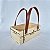 Caixote bolsa de madeira pinus com alça de couro P 15x25x10cm - Imagem 2