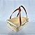 Caixote bolsa de madeira pinus com alça de couro G 20x30x10cm - Imagem 2