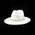 CHAPÉU BRANCO MODELO FEDORA UNISSEX ABA MÉDIA FAIXA DE CASCALHOS BRANCOS E STRASS - Imagem 1