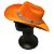 CHAPÉU COUNTRY LARANJA BANDINHA CASCALHO PRATA ABA LONGA - Imagem 3
