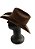 CHAPÉU COUNTRY MARROM PREMIUM ABA 9 CM CURVADA FIVELA DOURADA - Imagem 6
