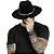 CHAPÉU FEDORA PRETO UNISSEX CORRENTE SETAS DOURADAS ABA RETA 7,5 CM - Imagem 5
