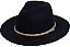 CHAPÉU FEDORA PRETO CORDÃO DE PALHA BURITI ABA 7CM - Imagem 1