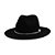 CHAPÉU FEDORA PRETO CORRENTE PRATA PREMIUM ABA RETA 7 CM - Imagem 1