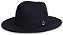 CHAPÉU FEDORA PRETO ABA RETA 7CM COROA PRATA - Imagem 1