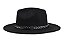 CHAPÉU FEDORA UNISSEX PRETO CORRENTE METALIZADO COR CHUMBO ABA 7CM - Imagem 4
