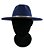 CHAPÉU FEDORA AZUL UNISSEX CORRENTE METALIZADA DOURADA ABA 8CM - Imagem 4