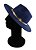 CHAPÉU FEDORA AZUL UNISSEX CORRENTE METALIZADA DOURADA ABA 8CM - Imagem 2