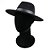 CHAPÉU FEDORA PRETO UNISSEX ABA RETA 8CM FAIXA COURO PRETO SKIN - Imagem 3