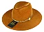 CHAPÉU FEDORA FERRUGEM UNISSEX CORRENTE CASCALHO DOURADO ABA RETA 7,5 CM - Imagem 1