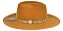CHAPÉU FEDORA FERRUGEM UNISSEX CORRENTE CASCALHO DOURADO ABA RETA 7,5 CM - Imagem 3