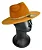 CHAPÉU FEDORA FERRUGEM UNISSEX CORRENTE CASCALHO DOURADO ABA RETA 7,5 CM - Imagem 2