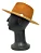 CHAPÉU FEDORA FERRUGEM UNISSEX CORRENTE CASCALHO DOURADO ABA RETA 7,5 CM - Imagem 4