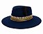 CHAPÉU FEDORA AVELUDADO AZUL LAUANA ABA RETA 7,5 CM UNISSEX - Imagem 1